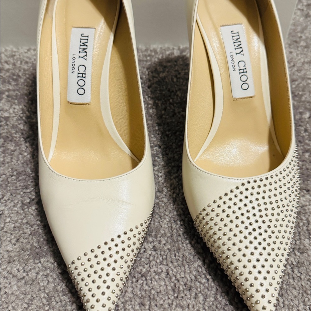 Jimmy Choo White Studded Women's Shoes